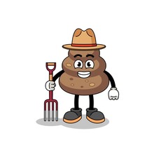 Cartoon mascot of poop farmer