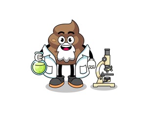 Mascot of poop as a scientist