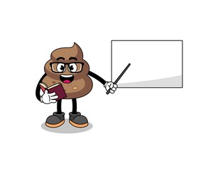 Mascot cartoon of poop teacher