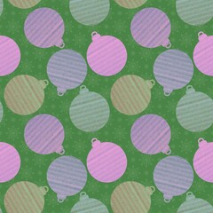 Christmas tree balls seamless pattern for wrapping paper and clothes print and notebooks and kids
