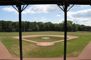 Empty Baseball Diamond from the grandstands
