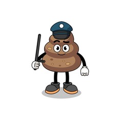 Cartoon Illustration of poop police