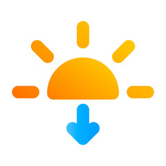 Sunset Sign with Flat Icon