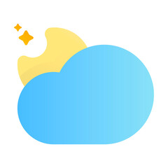 Starry Night with Flat Icon