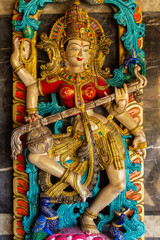 Fototapeta premium Ajanta artwork made of wood.