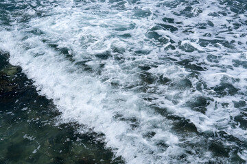 waves on the beach. the sound of the waves making relax nature lovers.