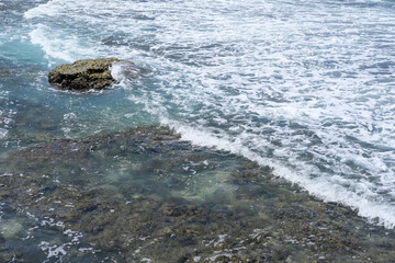 waves on the beach. the sound of the waves making relax nature lovers.