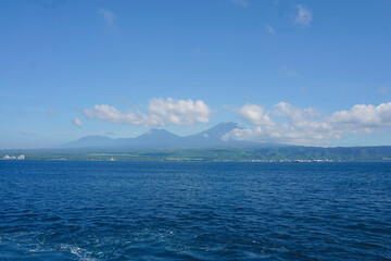 Fototapeta premium Ferry boats crossing from Ketapang Harbour to Gilimanuk Harbour