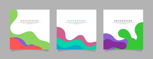 Set of colorful abstract square template backgrounds, illustration of a set of elements
