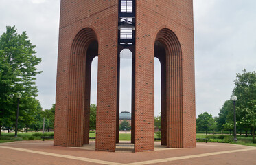 URBANA, ILLINOIS/USA - June 13, 2022: McFarland Bell Tower on the South Quad on the campus of the University of Illinois at Urbana-Champaign