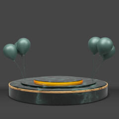 modern elegant 3d render podium for design