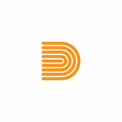 letter d stripes motion lines simple geometric logo vector - obrazy, fototapety, plakaty