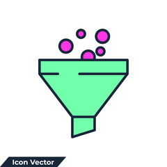 Funnel icon logo vector illustration. data filter symbol template for graphic and web design collection