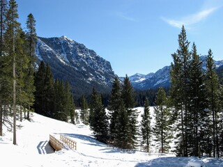 mountain valley in winter