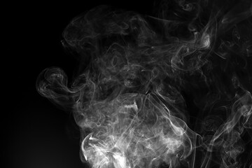 Abstract white smoke animated on a black background