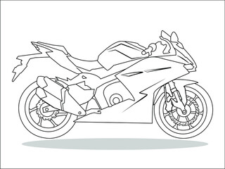Fototapeta na wymiar Motorcycle vector illustration in black line