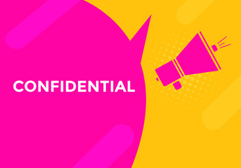 confidential Colorful web banner. vector illustration. confidential sign icon.
