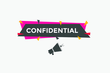 confidential Colorful web banner. vector illustration. confidential sign icon.
