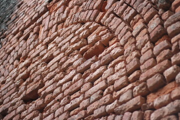 Rustic red vintage brick wall texture background