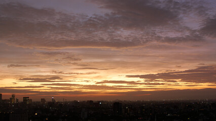 panoramic photo of a beautiful sunrise in mexico city