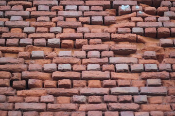 Rustic red brick wall texture background