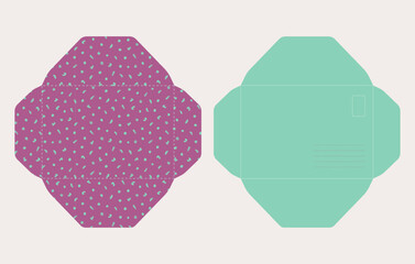 Envelope design, cutout template,