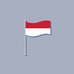 Illustration of Indonesia flag Template