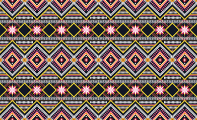 Geometric ethnic flower pattern for background,fabric,wrapping,clothing,wallpaper,Batik,carpet,embroidery style.