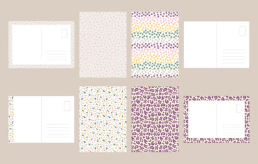 Greeting card template set, minimalist cover design,