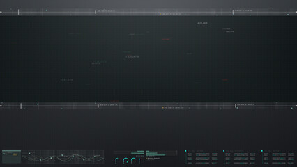 Business stock market, trading, info graphic with animated graphs, charts and data numbers insight analysis to be shown on monitor display screen for business meeting mock up theme