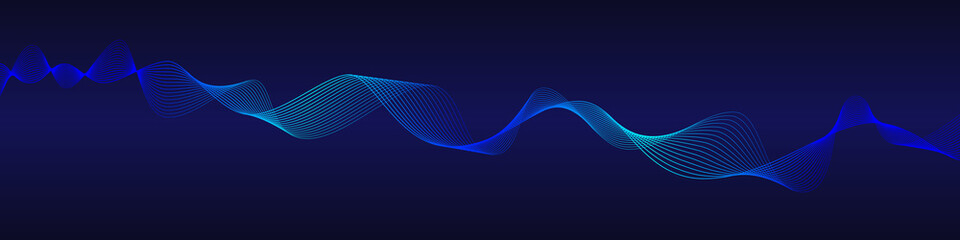 smooth blue wave dynamic lines with glowing dots bokeh style geometric design background shapes presentation