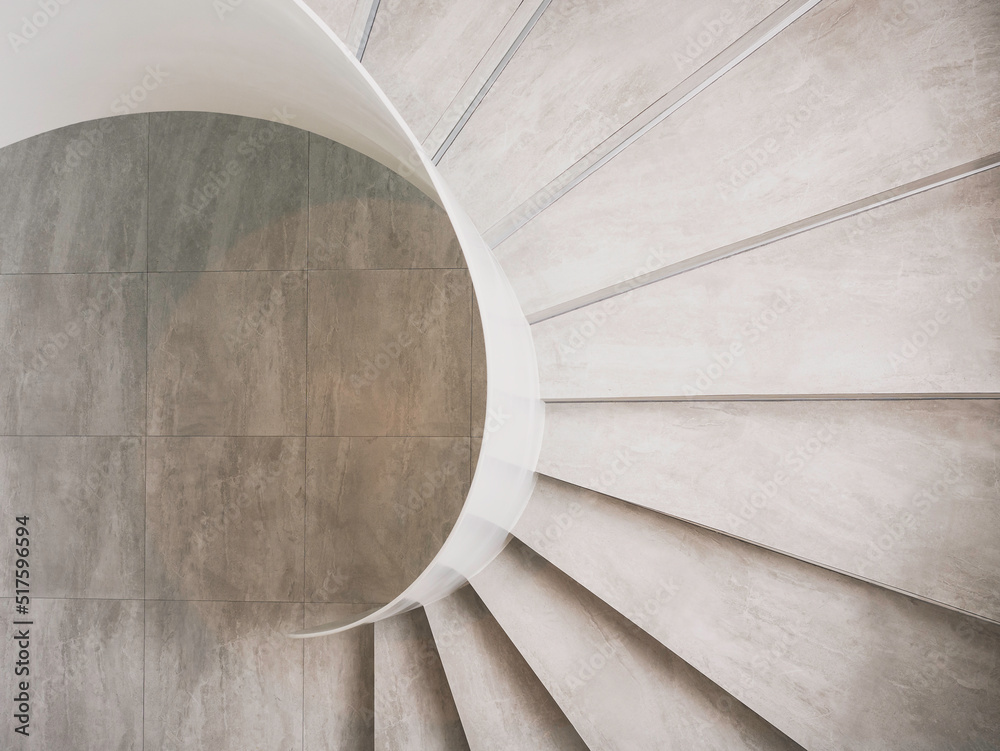 Poster spiral staircase curve modern architecture details perspective
