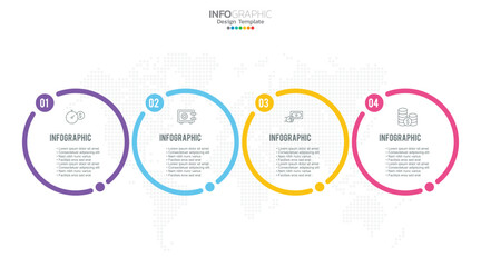 4 Steps infographic design template with icons and process.