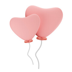 Fototapeta na wymiar 3d illustration Heart Shaped Balloon