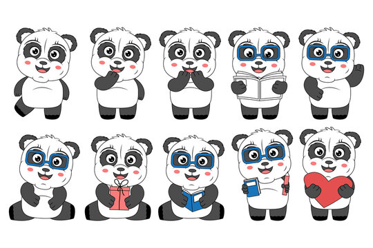 cute panda animal cartoon graphic