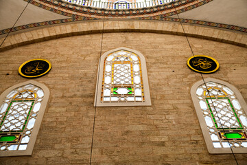 stained glass window in mosque