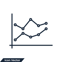 line graph icon logo vector illustration. diagram symbol template for graphic and web design collection