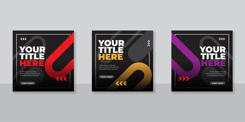 Gym and fitness social media post banner template