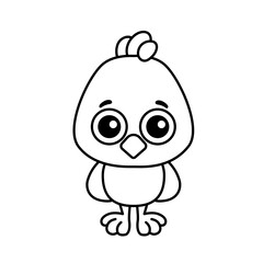 Farm animal for children coloring book. Funny vector chicken in a cartoon style