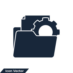 data management icon logo vector illustration. document project symbol template for graphic and web design collection