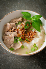 Pho Bo vietnamese soup with pork and rice noodles