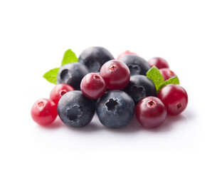 Sweet cranberries with blueberries