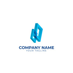 Logo two Block Vector Illustration. Suitable for your company in the field building