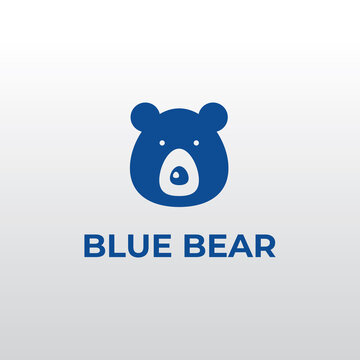 Logo Blue Bear Vector Illustrations . Suitable for your company