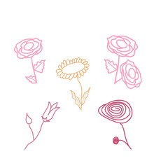 pink rose flower doodle