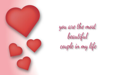 Minimal love hearts background with text space