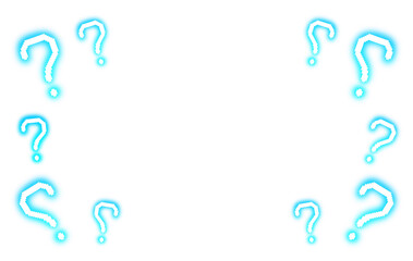 Pixel art blue glowing question mark frame