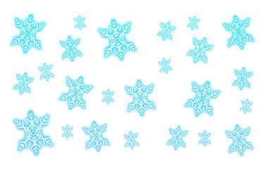 Pixel art blue glowing snowflake pattern