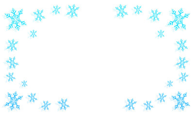 Pixel art blue snowflake frame