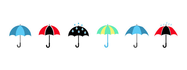 Umbrella icon set design template vector illustration